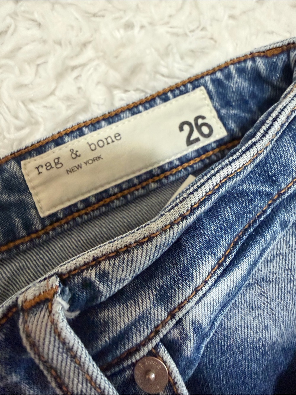 Rag & Bone | Casey High Rise Flare Jeans Norwalk Blue Boho Retro 70s - Picture 15 of 16